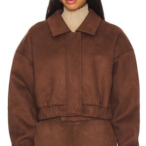 Nakedvice suede brown bomber jacket size xs